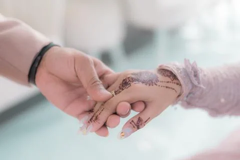The bride adorned with henna Stock Photos