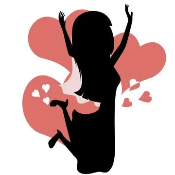 Bride in the air Stock Illustration