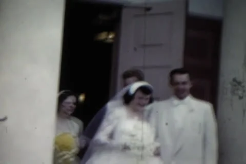Bride and Groom 1950's Stock Footage 24700754