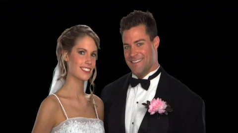 Bride and Groom Close Up Stock Footage 754931