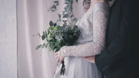 Bride and groom close-up Stock Footage 76510764