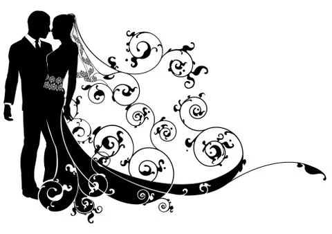 Bride and groom concept Illustrazione stock