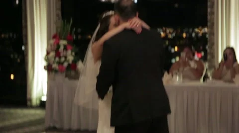 Bride and groom dancing at wedding Stock Footage 46062035