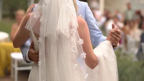 Bride and groom dancing at the wedding party Stock Footage 144888215