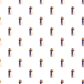 Bride and groom dancing wedding seamless pattern Stock Illustration