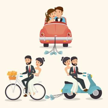 Bride and groom design Ilustração Stock