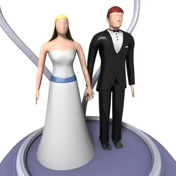 Bride and Groom Figures 3D Model