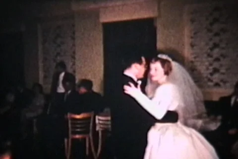 Bride And Groom First Dance (1960 Vintage) Stock Footage 871306