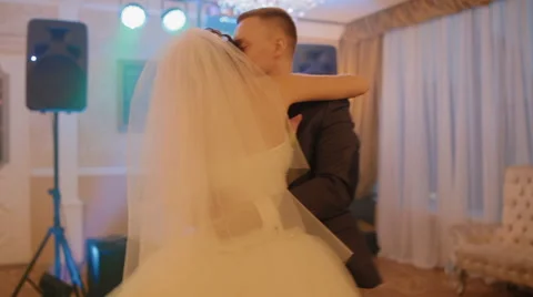 Bride and groom in first wedding dance Stock Footage 61653291