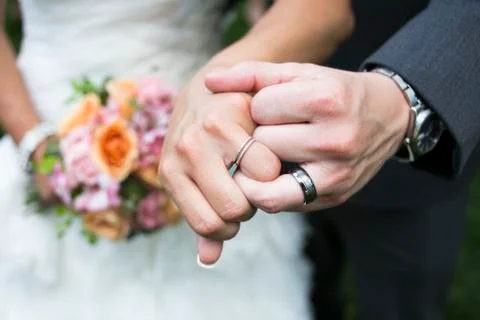 Bride and Groom Hands Stock Photos