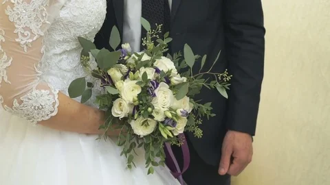 Bride and groom hugging each other on wedding Видео 81007841
