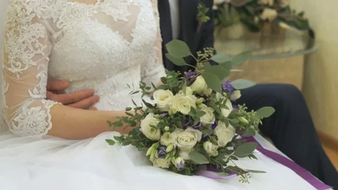 Bride and groom hugging each other on wedding 스톡 동영상 81079100