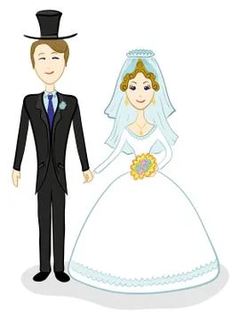 Bride and groom Stock Illustration