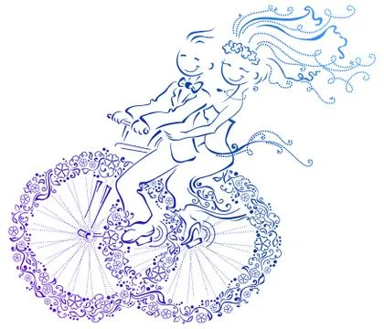 Bride and groom. Stock Illustration