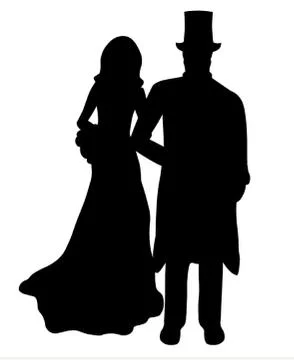 Bride and Groom Stock Illustration