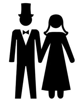 Bride and Groom Stock Illustration
