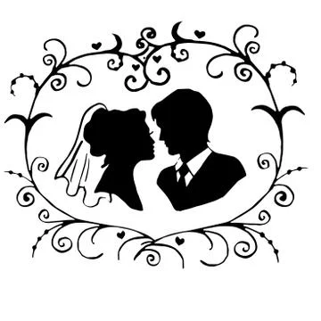The bride and groom Stock Illustration