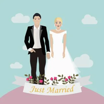 The Bride and Groom Stock Illustration