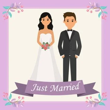 The Bride and Groom Stock Illustration