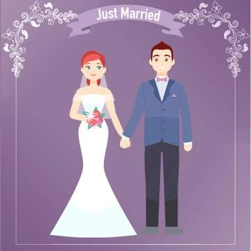 The Bride and Groom Stock Illustration