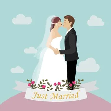 The Bride and Groom Stock Illustration