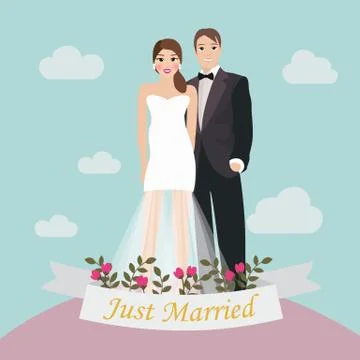 The Bride and Groom Stock Illustration