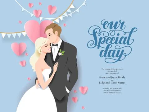 Bride and groom Stock Illustration