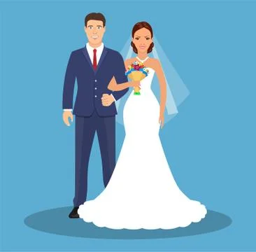Bride and groom. Ilustração Stock