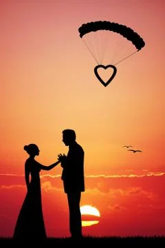 Bride and groom Stockillustratie