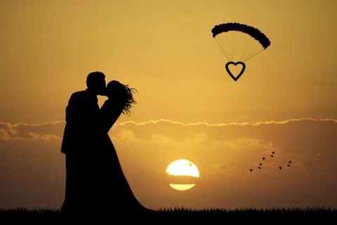 Bride and groom Illustrazione stock