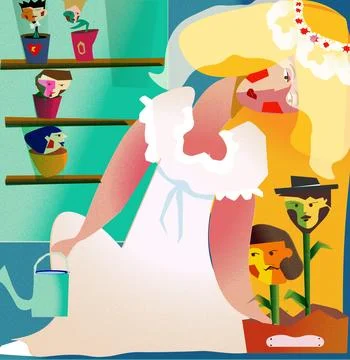 Bride and groom Stock Illustration