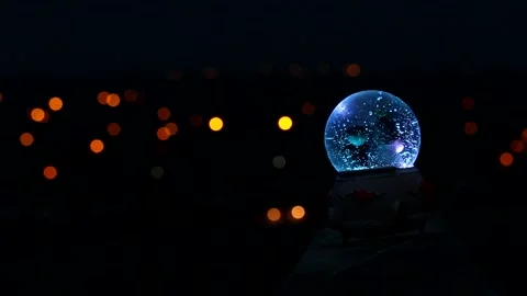 Bride and groom inside the snow globe Stock Footage 141371432