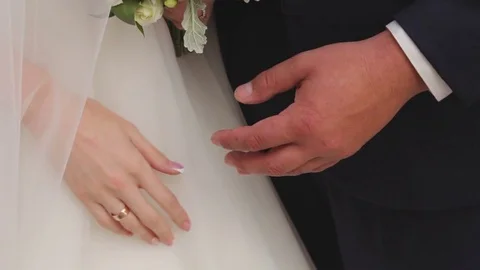 The bride and groom join their hands Stock Footage 71946977