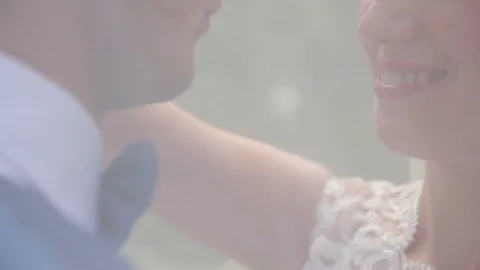 The bride and groom look at each other Stock Footage 73271071