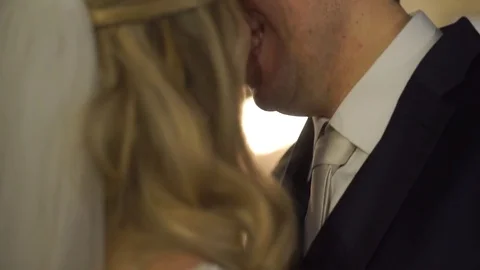 Bride and Groom Looking To Each Other - Love Concept Stock Footage 75017955