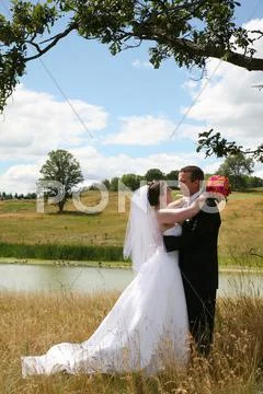 Bride and groom Stock Photos