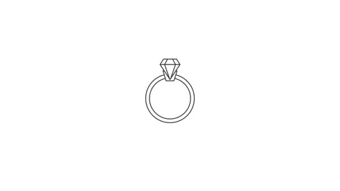 Bride and groom romance concept line icon loop for event planner Stock Footage 342734795