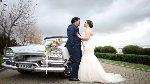 Bride and Groom Teasing Each Other Stock-Footage 114882007