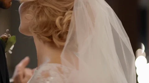 Bride and groom in their first wedding dance Stock Footage 73516225