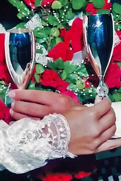 Bride and Groom Toast Stock Photos