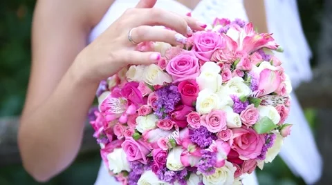 The bride and wedding bouquet Stock Footage 45833822
