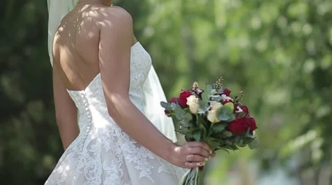 Bride and wedding bouquet Stock Footage 53501550