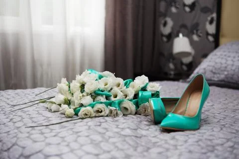 Bride attributes. Morning of the bride. Stock Photos