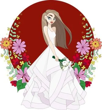 Bride with backgraund Stockillustratie