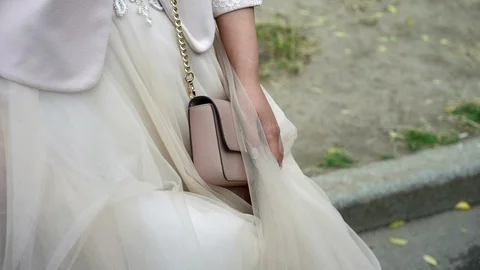 Bride with bag Stock Footage 110819760