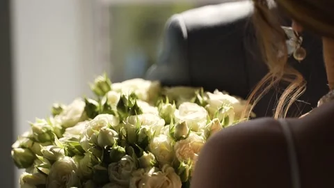 Bride with beautiful wedding bouquet Stock Footage 314342018