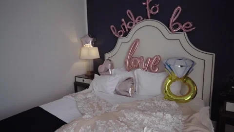Bride bedroom Stock Footage 156834385