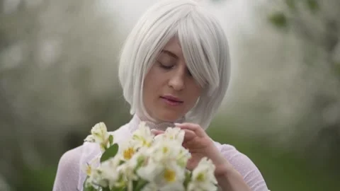 Bride with blonde wig Stock Footage 157430027