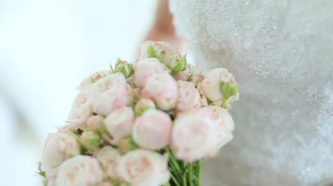 Bride with a bouquet of flowers Stock Footage 61925972
