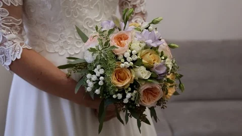 Bride with bouquet Stock Footage 101741694